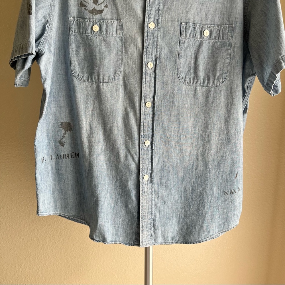 Polo Ralph Lauren Nautical Marine Chambray Work Shirt Size XL - Picture 4 of 15